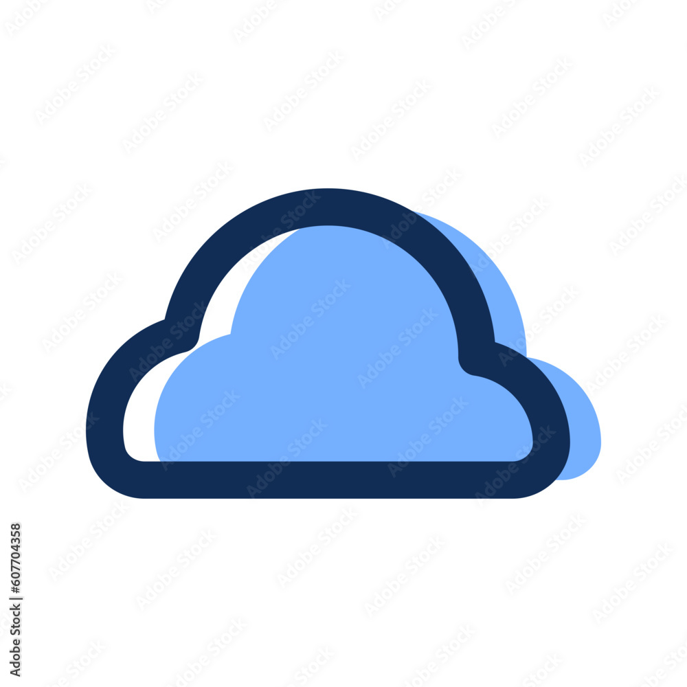 cloud filled line icon