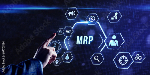 Internet, business, Technology and network concept. MRP Material Requirement planning Manufacturing Industry Business Process automation. photo