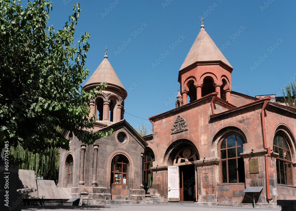 Fototapeta premium View of Zoravor Surb Astvatsatsin Church on sunny summer day. Yerevan, Armenia.