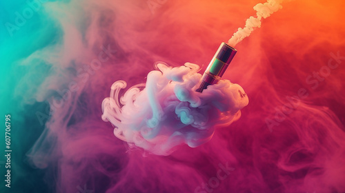 Obraz na płótnie AI generative image about cool, clean and new vapers product background image w salonie