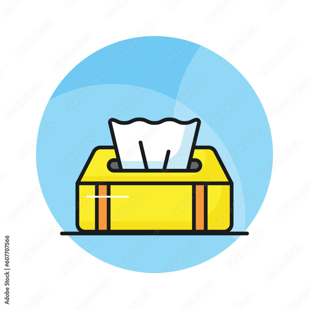 An icon of tissue box in trendy style, ready to use icon, hygiene accessory An icon of tissue box in trendy style, ready to use icon, hygiene accessory