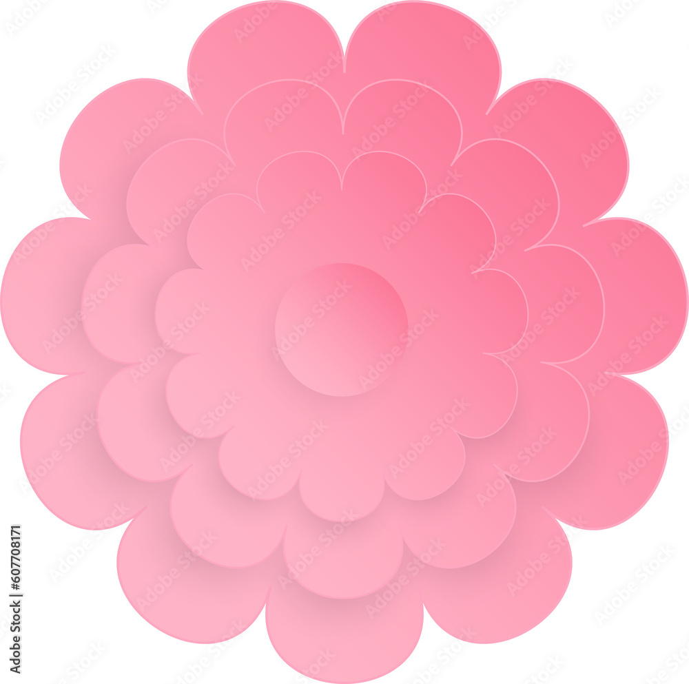 Flower, Element of floral paper cut. Paper cut of flower shape and spring symbol.