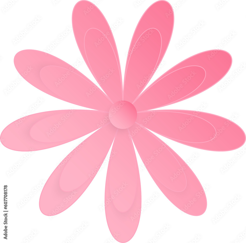 Flower, Element of floral paper cut. Paper cut of flower shape and spring symbol.