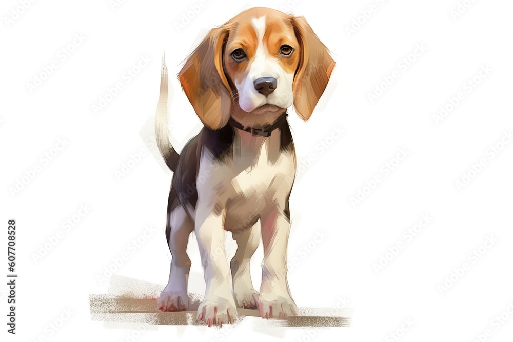 Beagle dog creative illustration - Generative AI Beagle dog creative illustration - Generative AI