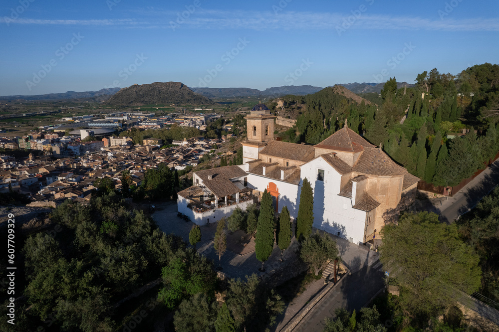 Aerial view of Ermita Sant Josep, Xativa, Valencia, Spain. Aerial view of Ermita Sant Josep, Xativa, Valencia, Spain.