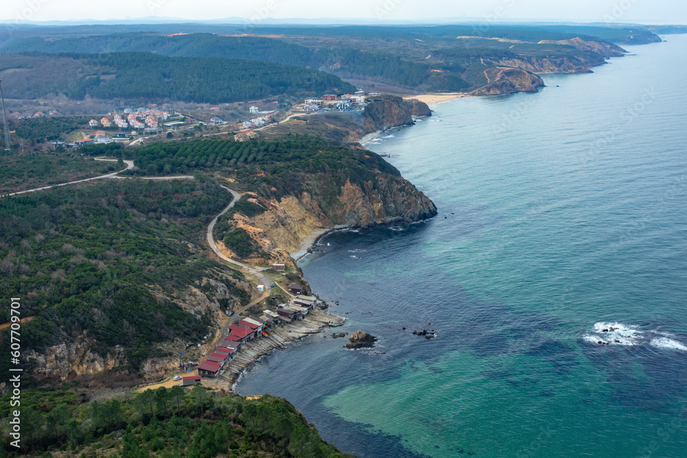 Aerial view of Black Sea coastline at the Asian side of Istanbul, Turkey. Aerial view of Black Sea coastline at the Asian side of Istanbul, Turkey.