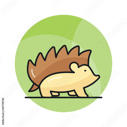 Creatively designed icon of hedgehog in editable style, easy to use and download