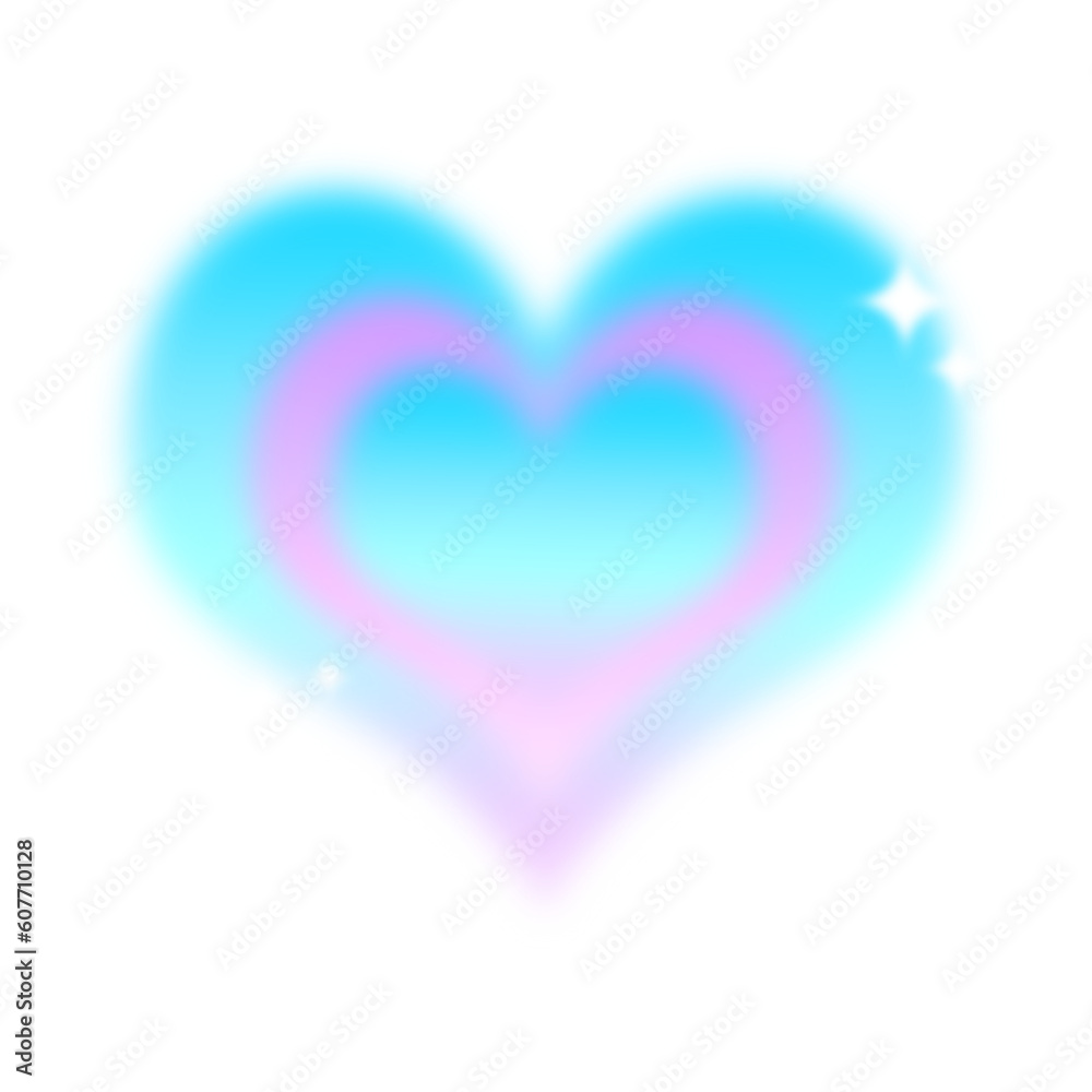 Pink And Bule Blurred Heart