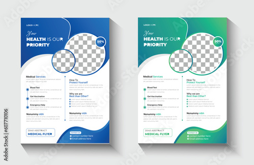 Creative medical healthcare flyer poster template design. corporate medical  flyer design template in A4 size photo