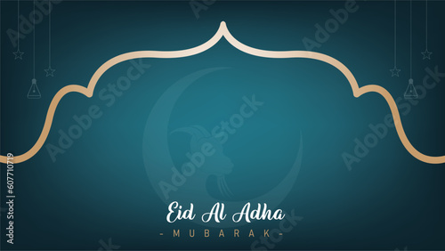 Amazing Modern minimalist design of banner poster for Eid al-Adha celebration for Muslims