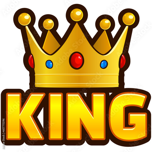 golden crown with word king