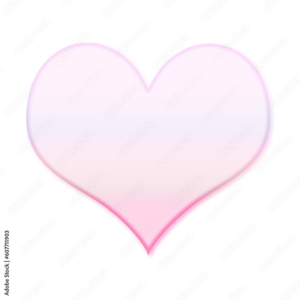 Pink Transparent Gradient Heart