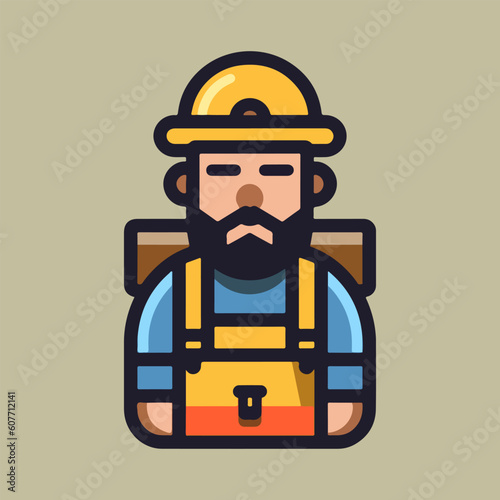 camping backpacker character vector, very suitable for adventure, outdoor, camp, expedition. etc