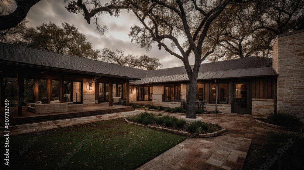 Home architecture design in Ranch Style with Front porch constructed by ...