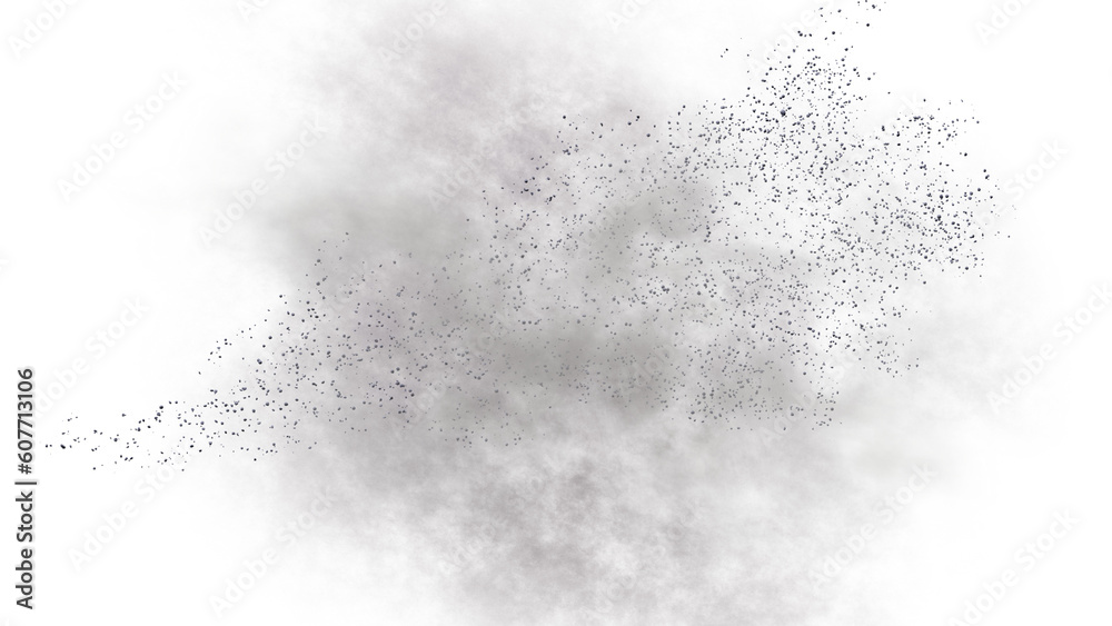 flying white dust cloud, isolated on transparent background flying white dust cloud, isolated on transparent background
