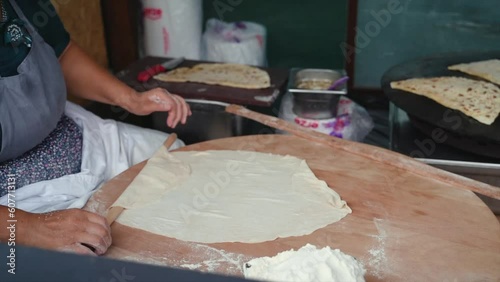 Cooking Turkish Gozleme