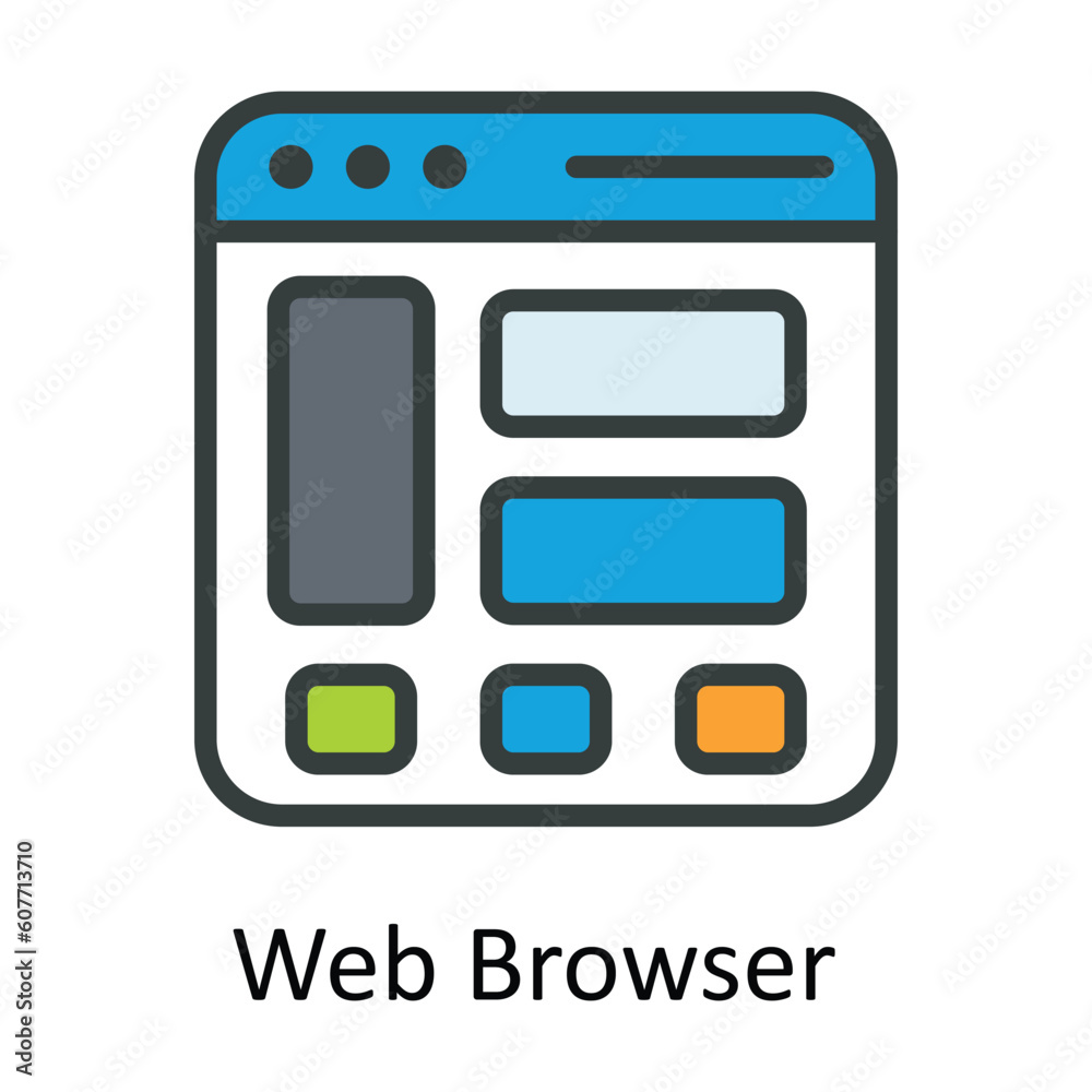 Web Browser Vector Fill outline Icon Design illustration. User interface Symbol on White background EPS 10 File Web Browser Vector Fill outline Icon Design illustration. User interface Symbol on White background EPS 10 File