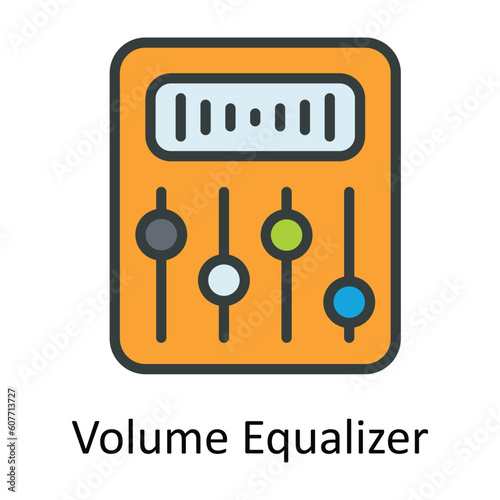 Volume Equalizer Vector Fill outline Icon Design illustration. User interface Symbol on White background EPS 10 File