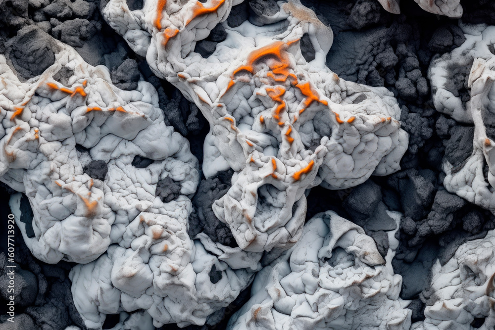 Detail of a solidified, partly broken lava. AI generated. Detail of a solidified, partly broken lava. AI generated.