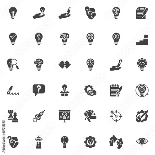 Creative idea vector icons set