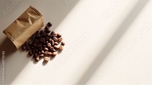 Coffee beans on a white background.