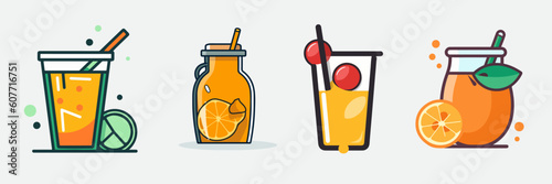 orange juice vector for summer drink
