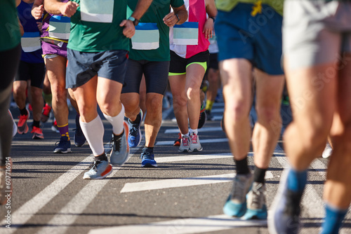 Runners on the street. Healthy lifestyle. Marathon. Athletics