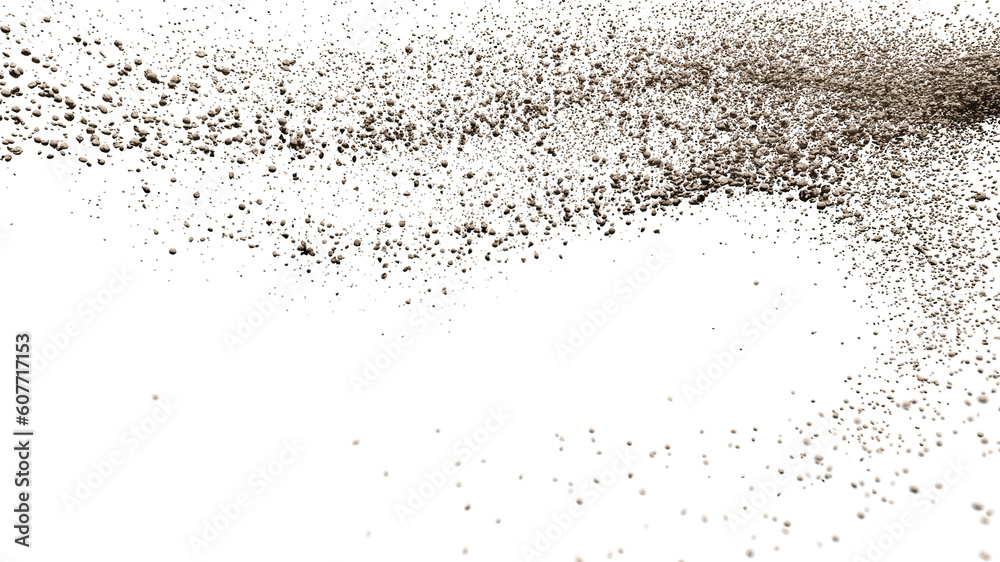 falling debris with empty space, isolated on transparent background