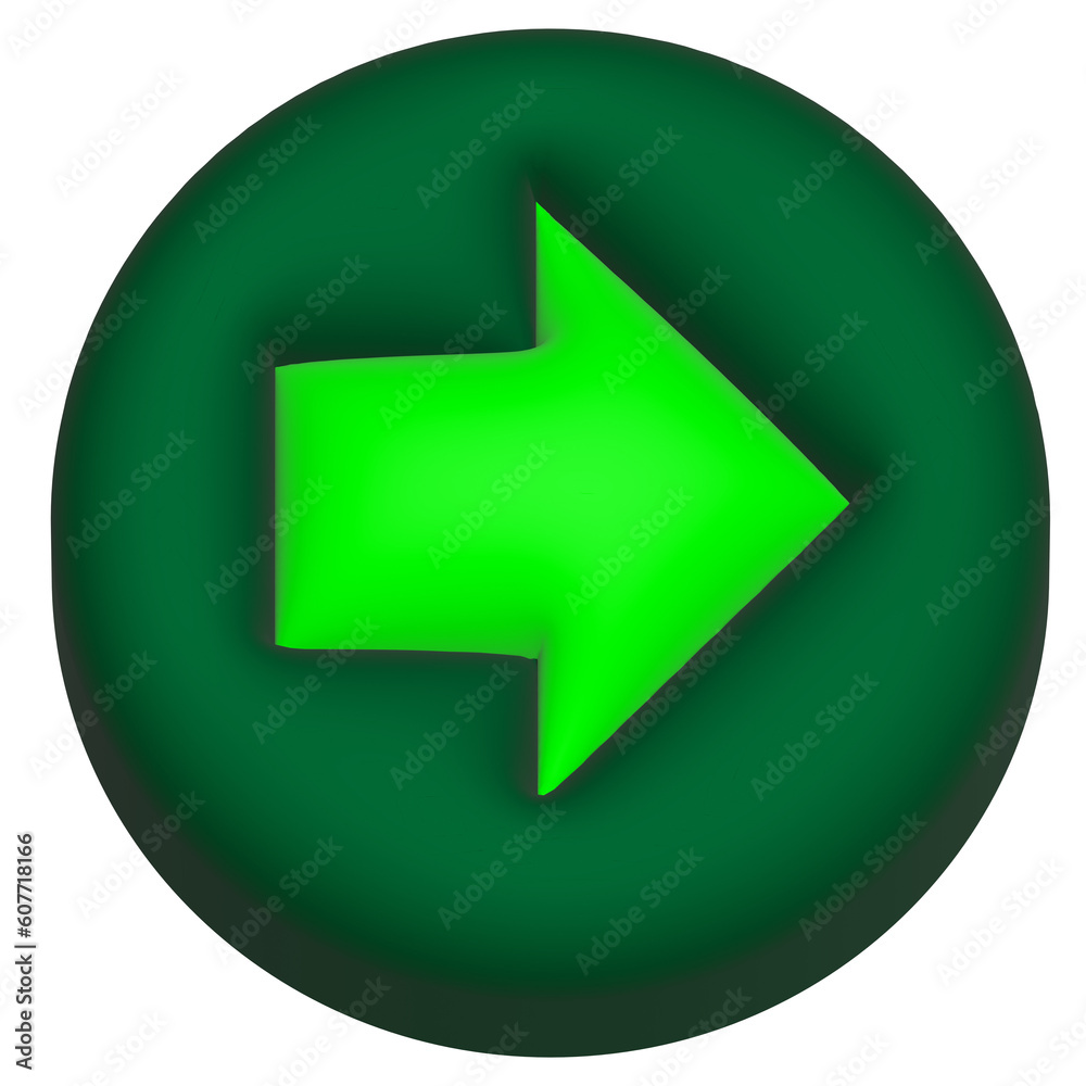 Car warning symbol light 3D icon illustrations, turn right symbol Car warning symbol light 3D icon illustrations, turn right symbol