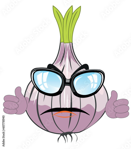 Vegetable garlic cartoon on white background is insulated