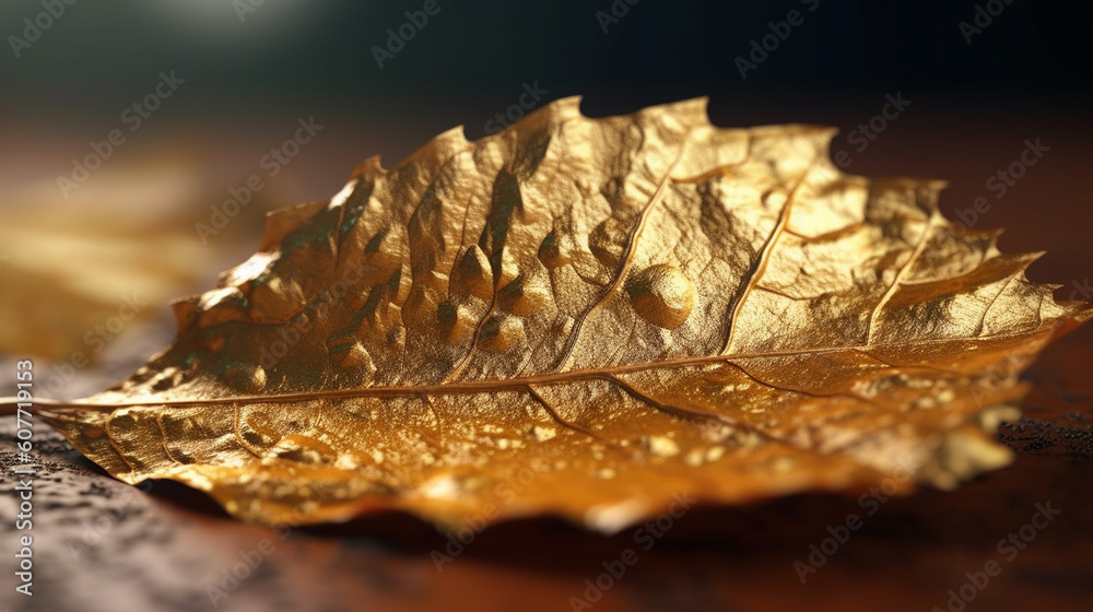 Golden leaf. Generative Ai Golden leaf. Generative Ai