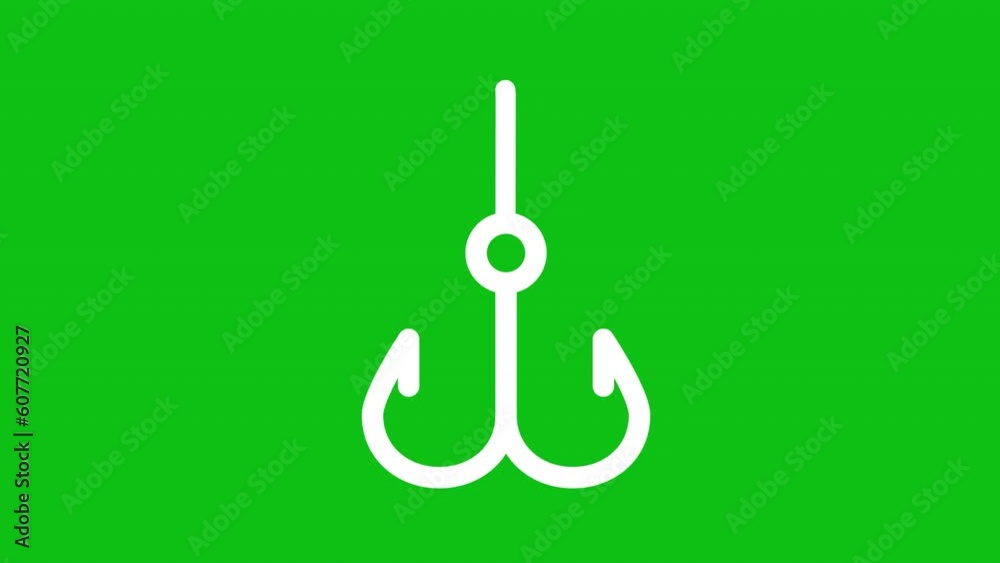 Animated fishing hook white icon. Fish bait line animation. Fishing tackle. Sport equipment. Loop HD video with chroma key, alpha channel, transparent background. Outline motion graphic animation Animated fishing hook white icon. Fish bait line animation. Fishing tackle. Sport equipment. Loop HD video with chroma key, alpha channel, transparent background. Outline motion graphic animation