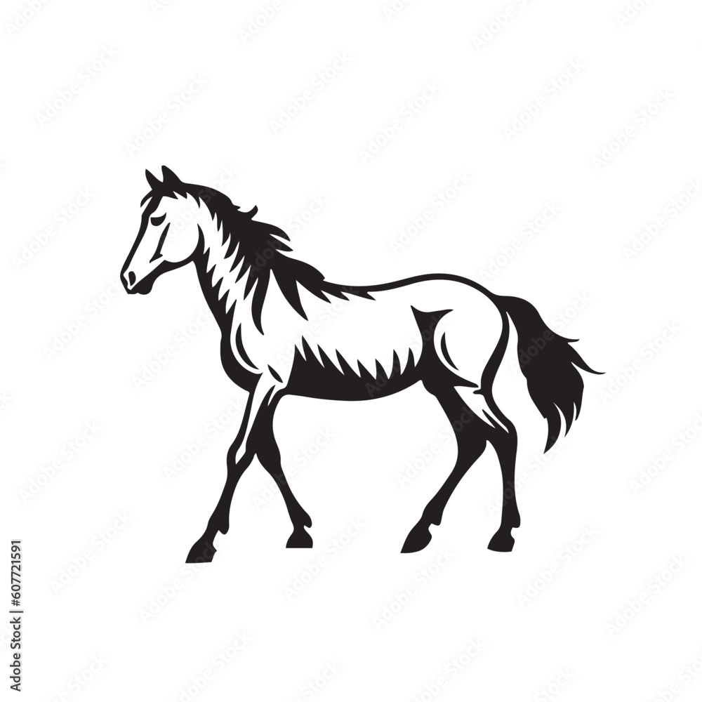 Horse Vector illustration. Bear Vintage Logo