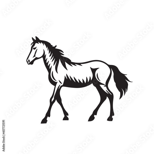 Horse Vector illustration. Bear Vintage Logo
