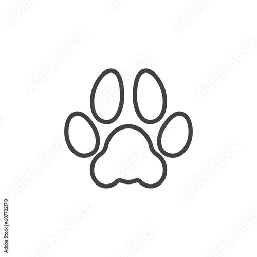 Paw print line icon
