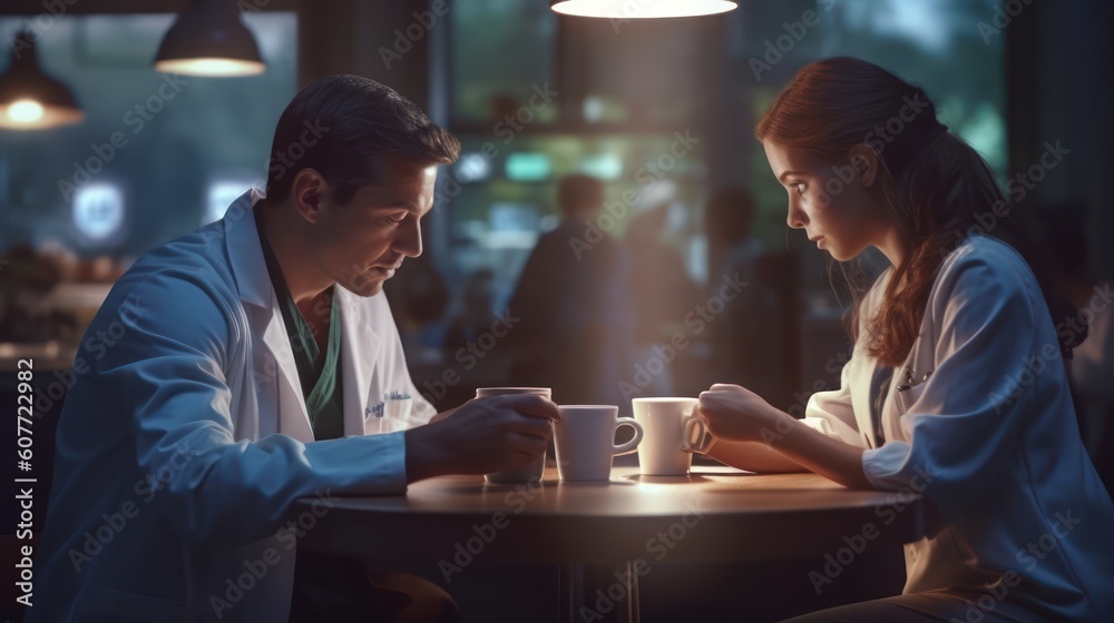 couple drinking coffee in cafe