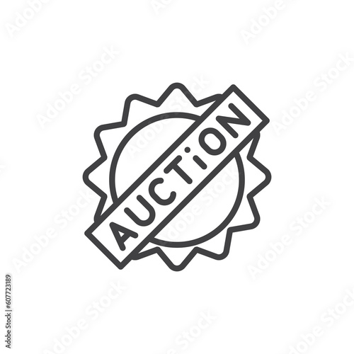 Auction label line icon
