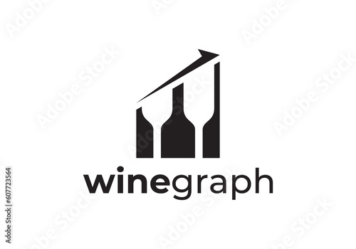 wine bottle with graphic financial logo design