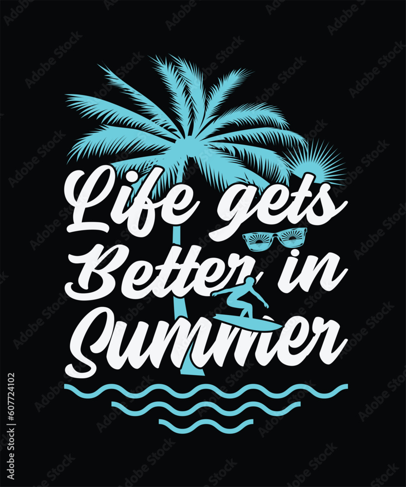 summer t-shirt design, summertime, illustration, design, holiday, 