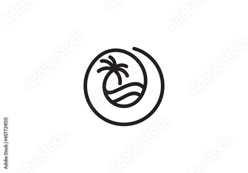 palm beach simple creative logo design