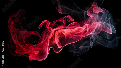 黒背景に赤い煙の背景 Generative AI 