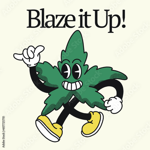 Blaze it Up With Cannabis Groovy Character design