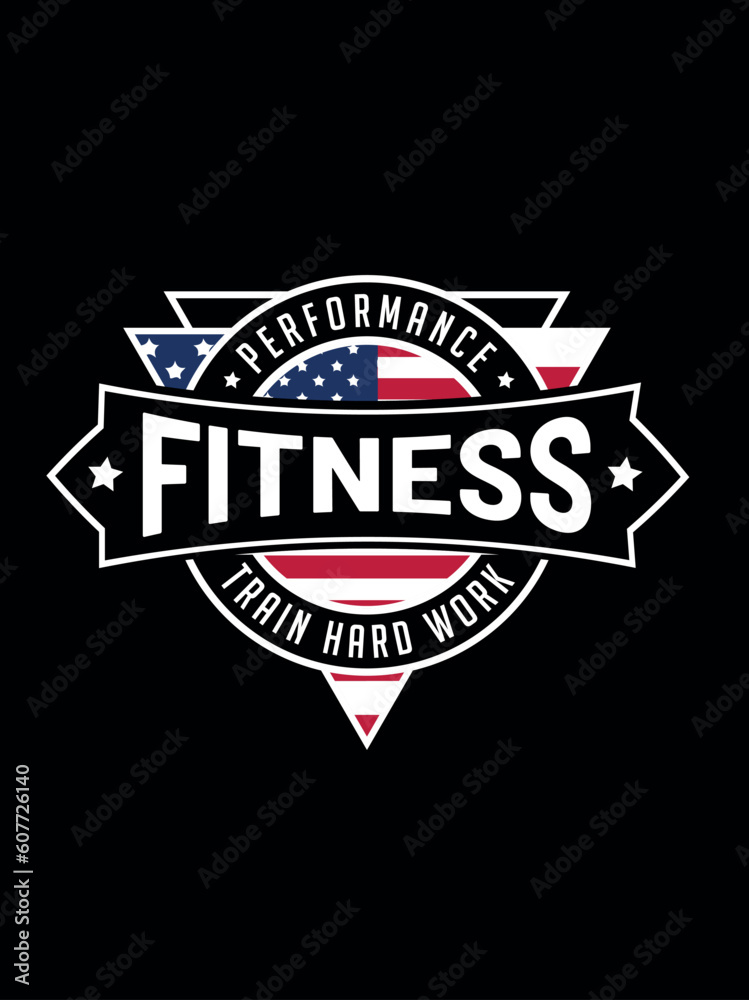 Performance train hard work fitness, Fitness t shirt design (fitness t-shirt, vintage t-shirt design, vector design)