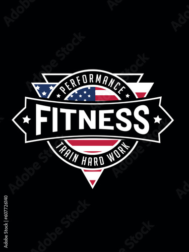 Performance train hard work fitness, Fitness t shirt design (fitness t-shirt, vintage t-shirt design, vector design)