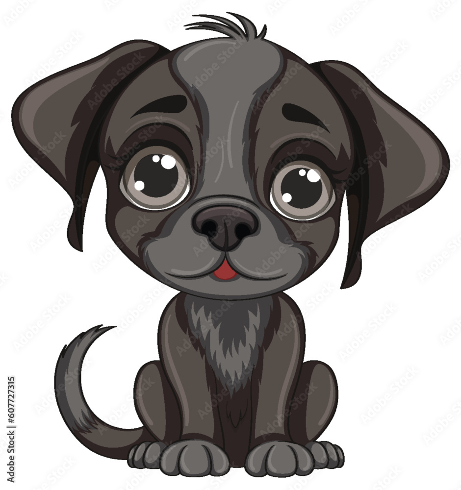 Fototapeta premium Cute dog cartoon isolated sitting