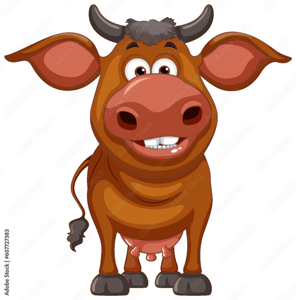 Cute cow cartoon character