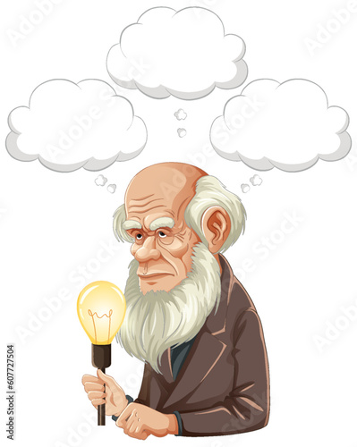 Bangkok, Thailand May 25, 2023. Caricature of Charles Darwin