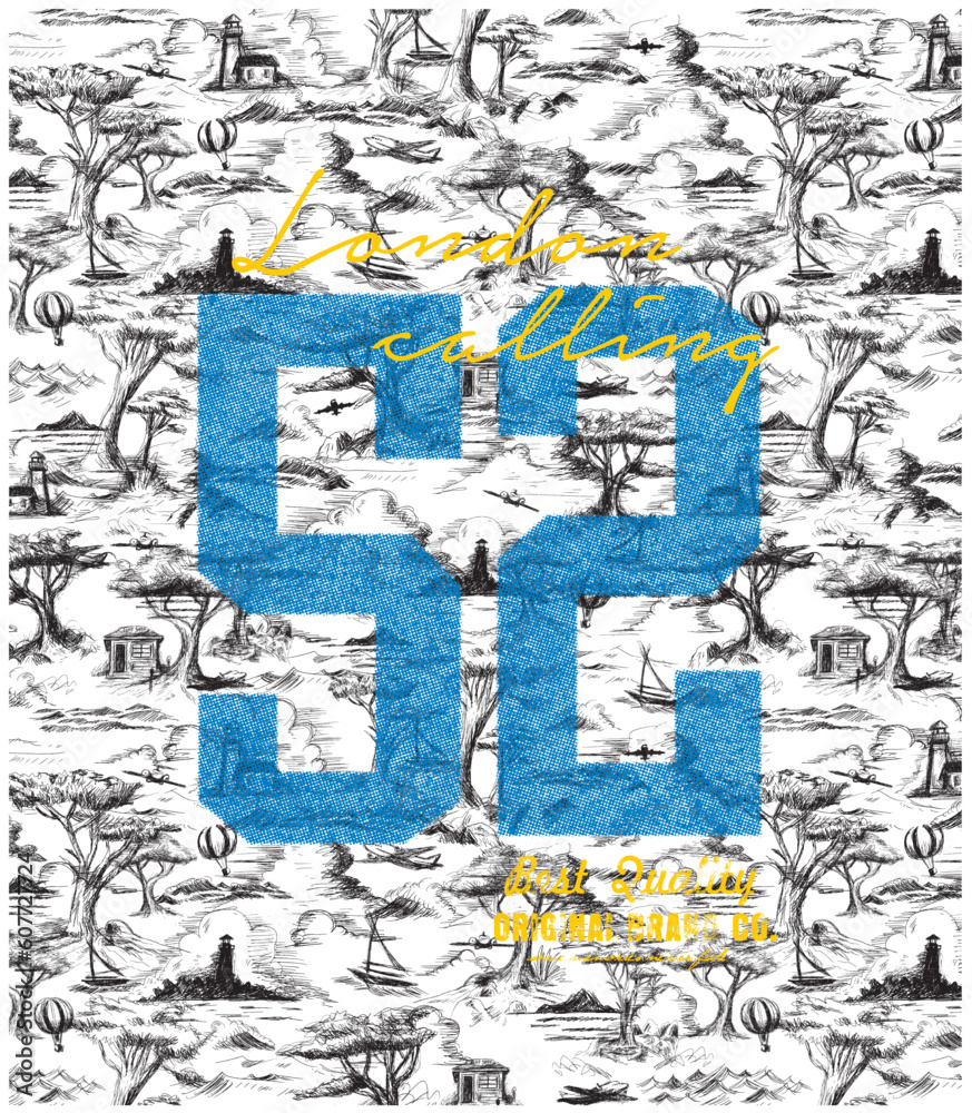 Fototapeta premium written and numbered sports pattern