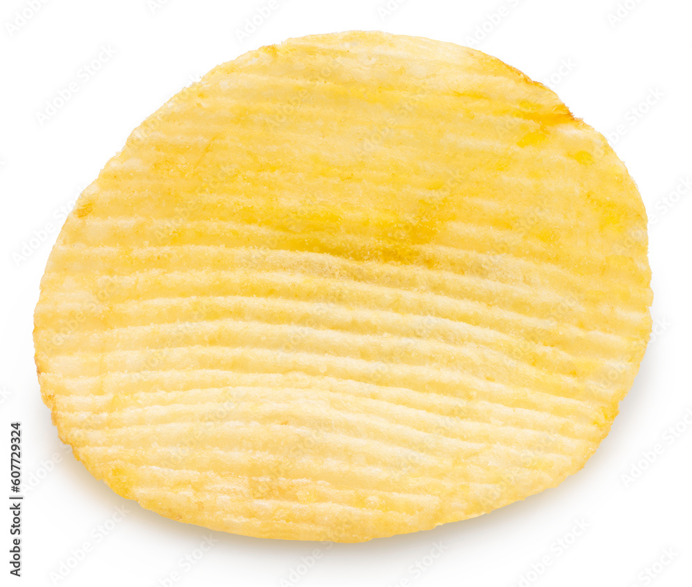 Crispy Potato chips isolated on white background, Fried Potato chips on white With clipping path. Crispy Potato chips isolated on white background, Fried Potato chips on white With clipping path.