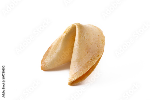 Traditional fortune cookie isolated on white background